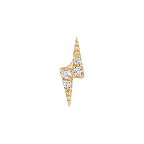 Nordahl Jewellery - PIERCE52 Labret ørestik m. lyn 14kt. guld  314 014BR5
